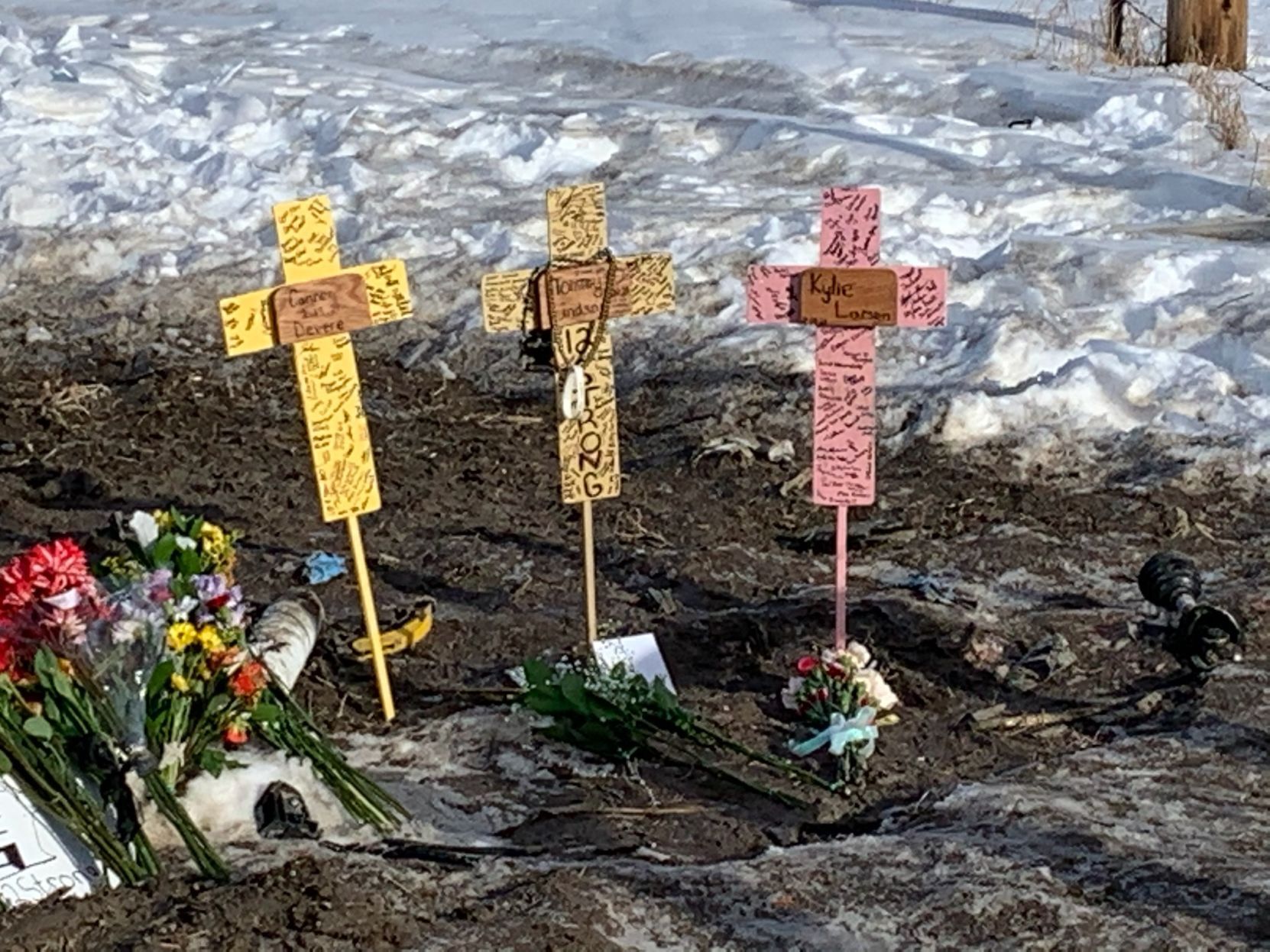 Crosses at crash site